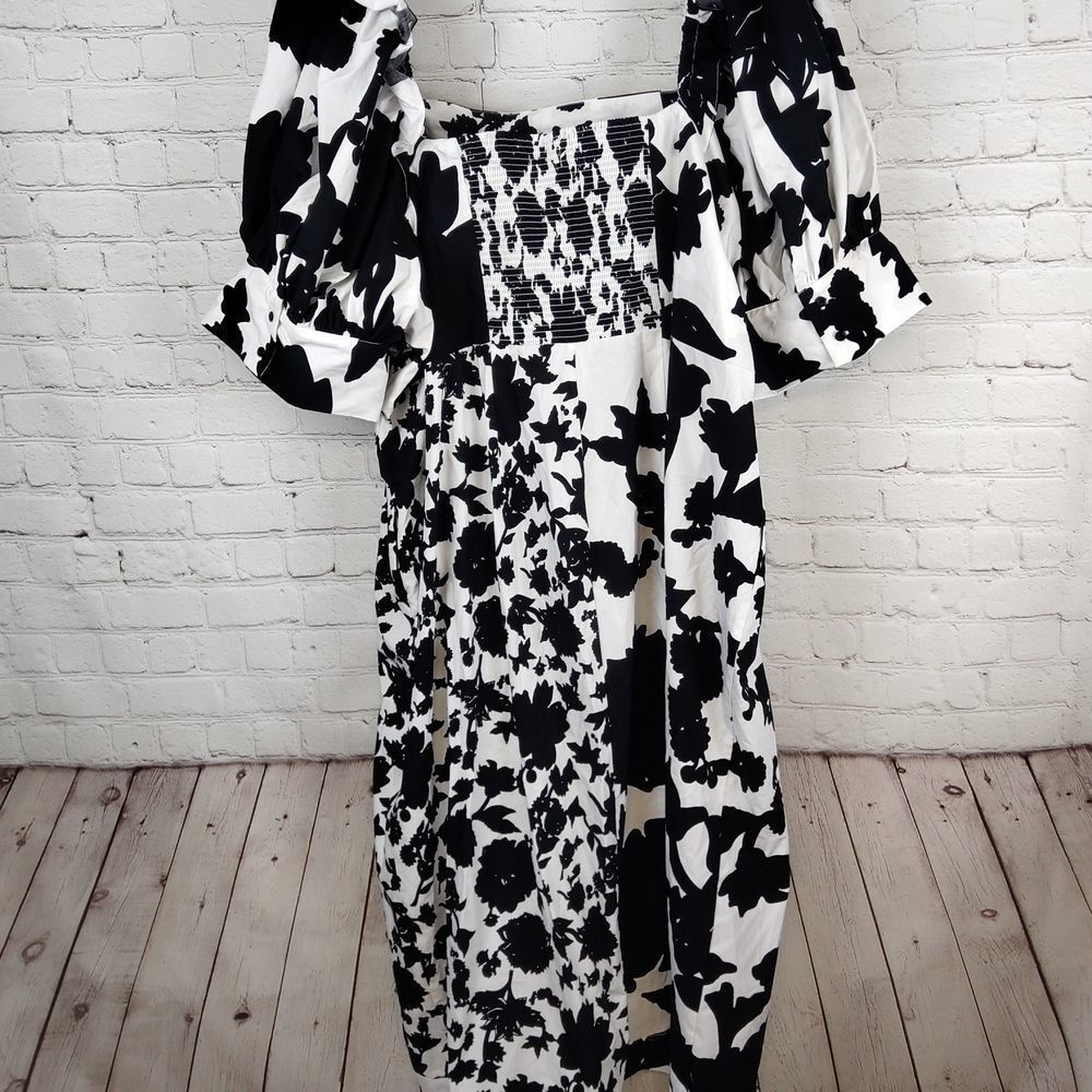 Christopher John Rogers Wrap Dress Black White NWT - Picture 6 of 13
